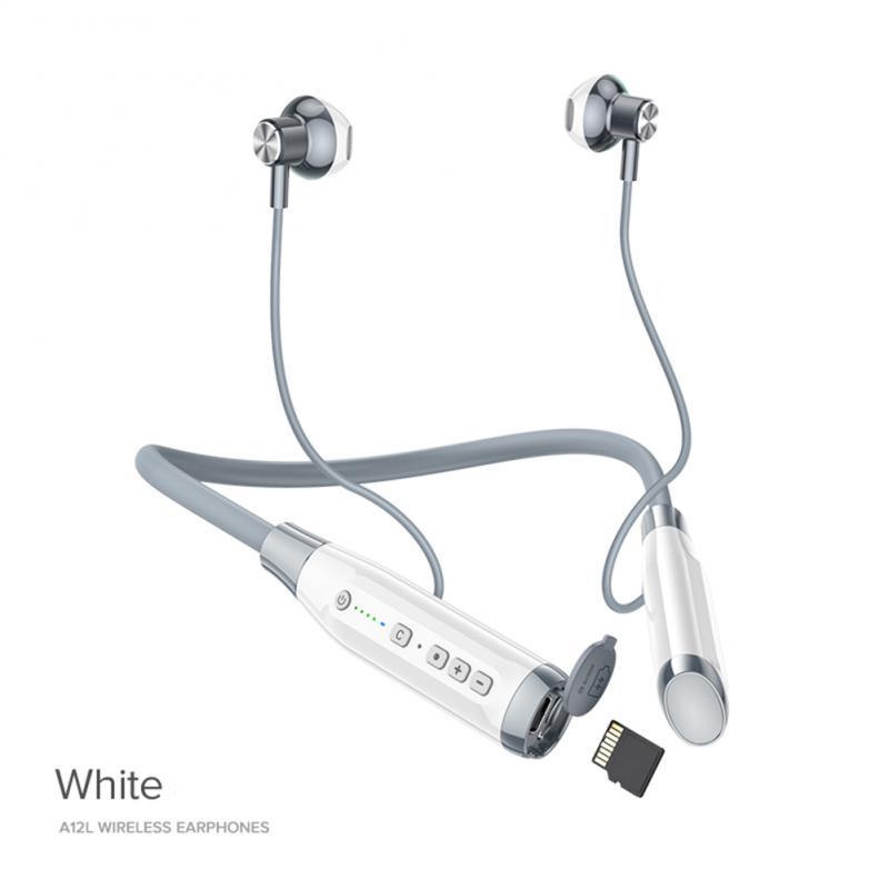 A12 Hanging Neck Bluetooth-compatible Headset Long Standby Semi-in-ear / In-ear Electricity Display