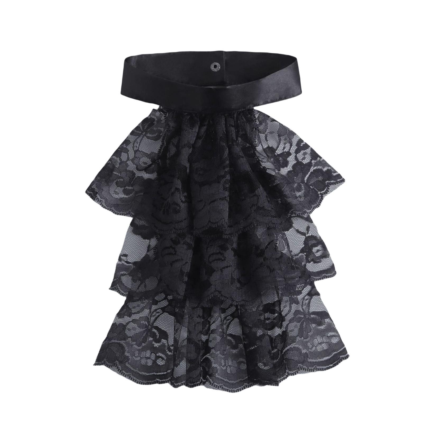 

Королевский съемный оборчатый воротник-жабо, многослойный кружевной воротник для костюма в стиле стимпанк, колониальный костюм для косплея, воротник-стойка 6