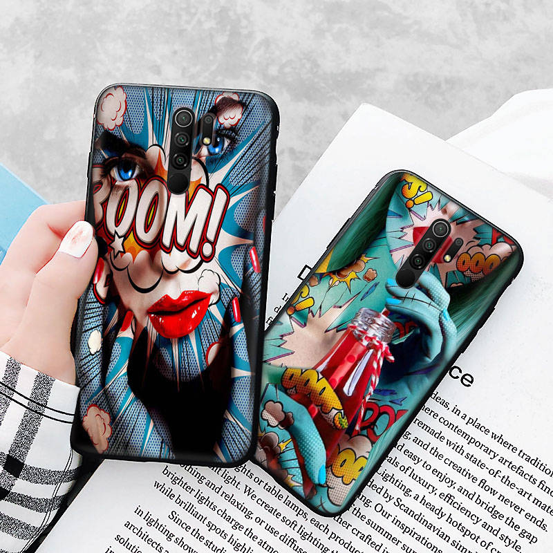 Black Case for Xiaomi Redmi 13C Note 9 iPhone XR 7 8 14 15 11 12 13 X XS Pro Max Samsung A25 S23 S24 FE Ultra Plus Monika Nowak Art Paintings