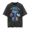 1987 Rockunisex Classic Cartoon Animation Game Distressed Washed American Retro Batik Shortsleeved Tshirt