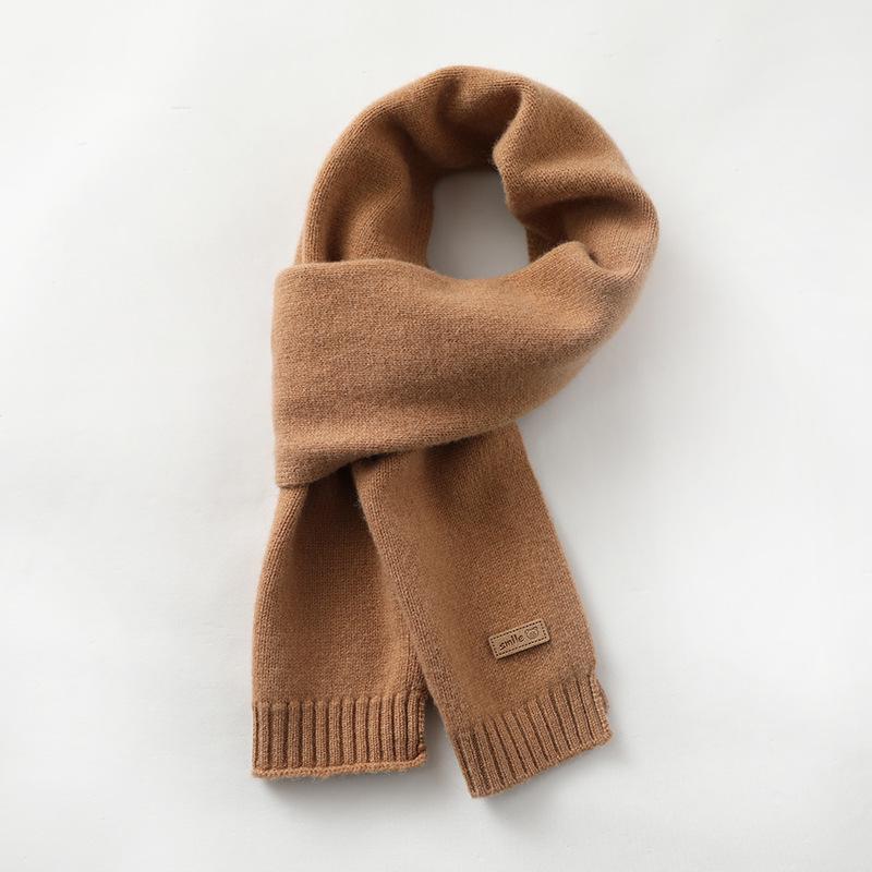 Dziecięcy szalik z dzianiny 100% wełny, uniwersalny komin w stylu koreańskim dla chłopców i dziewcząt, idealny na jesień/zimę.