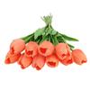 10pcs Artificial Tulip Flowers High Simulation Flowers Decor for Living Room Dinner Table Orange