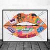 Posters Print Wall Art Painting Home Decor Sexy Women Red Lips Waterproof Canvas Paintings Picture for Living Room Decoration