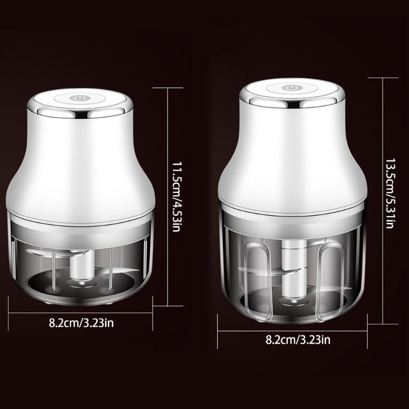 USB-uppladdningsbar Mini Vitlökshackare Kraftfull Matberedare för Grönsaker och Kött Trådlös Köttkvarn Köksapparat