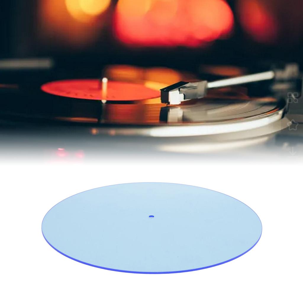 Turntable Mat Transparent Acrylic Reduce Static Dust Noise Record Platter Slipmat for 12 Inch Vintage Record Player