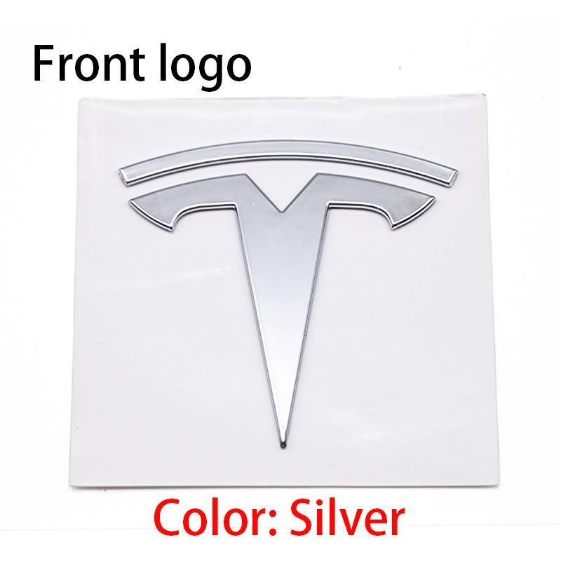 QSGMX1 3D For Tesla Logo ABS TESLA Model 3 Mode Y Car Front Hood Logo Cover Emblem Sticker Styling Auto Body Rear Trunk Badge