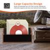 Wood Vinyl Record Storage Holder Vintage Tabletop Large Capacity Album Record Organizer for LP Vinyl Record CD Disc Storage Box