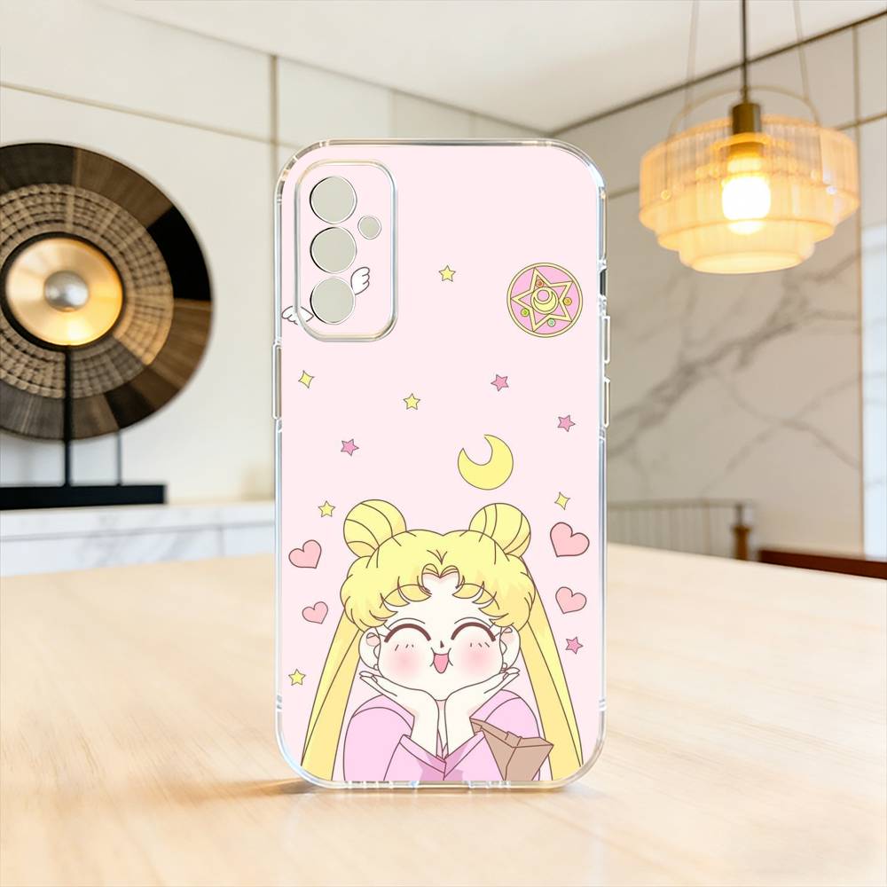 

C-Cute M-Moon Звезда Сердце Чехол для Телефона Для SamsungA10,12,20,21S,30,31,40,50,51,52,70,71 Прозрачная Крышка Samsung a21s