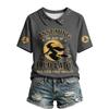 Women's Halloween Print V-Neck Top Trendy Casual Blouse for Party