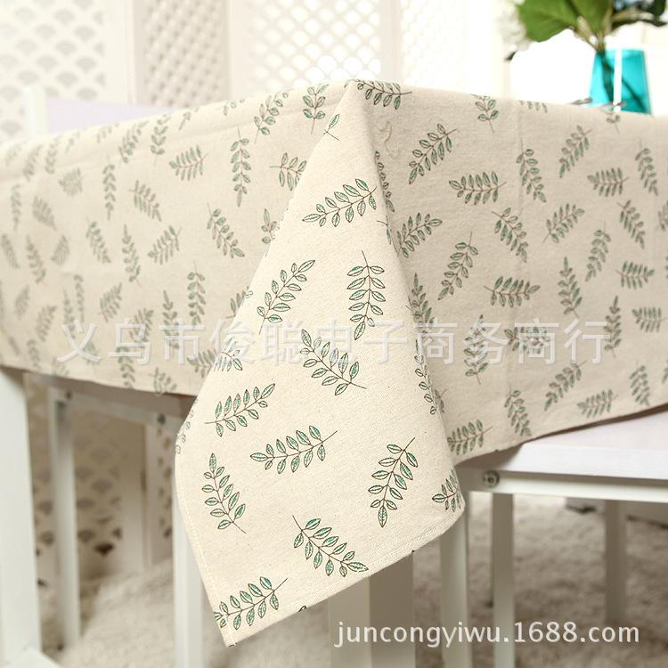 Modern Simple Polyester Cotton Fresh Green Olive Branch Lace Tablecloth Coffee Table Tablecloth Table Cloth Cover Towel