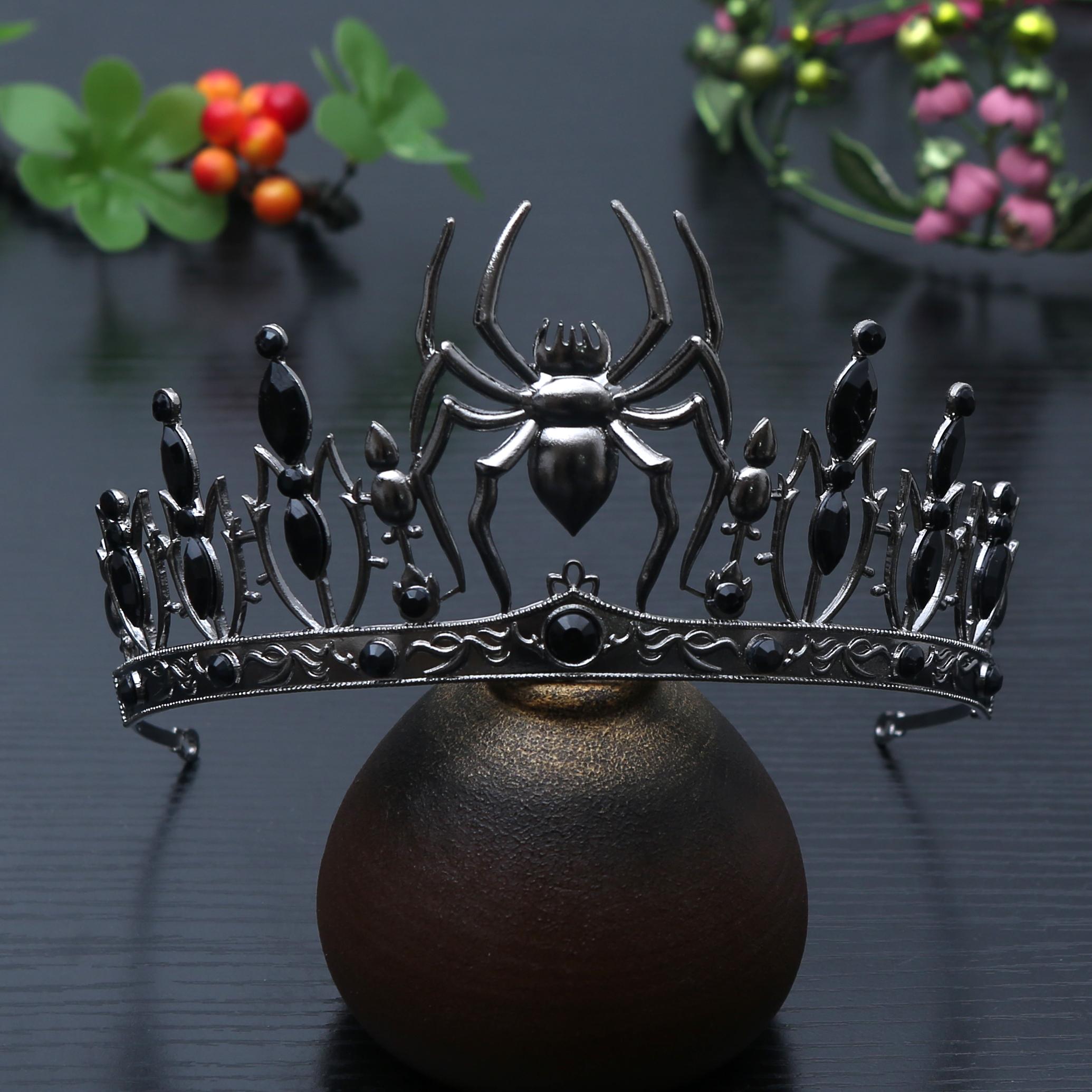 

New Halloween personalized spider alloy Goth party props, Halloween costumes, crystal rhinestone role-playing accessories Size fits all