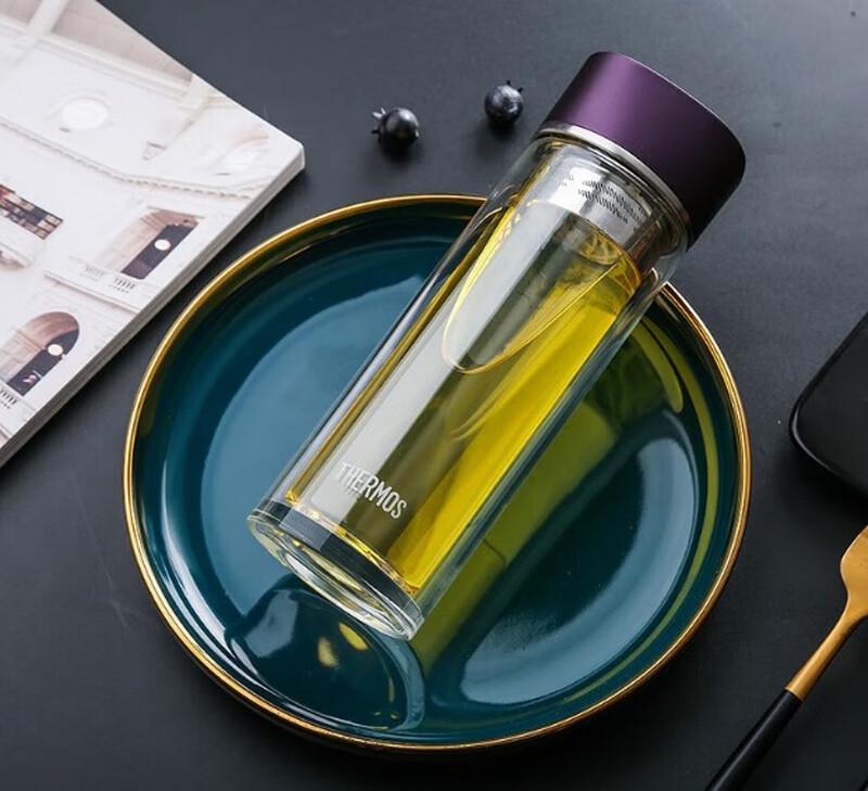 THERMOS Double-Layer Tea Infuser Glass Cup