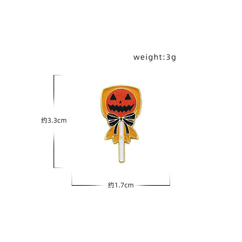 Drip Oil Alloy Halloween Brooch, Cute Pumpkin Lollipop Enamel Badge, Anti Exposure Waist Tightening Lapel Pin for Halloween Costume Decoration
