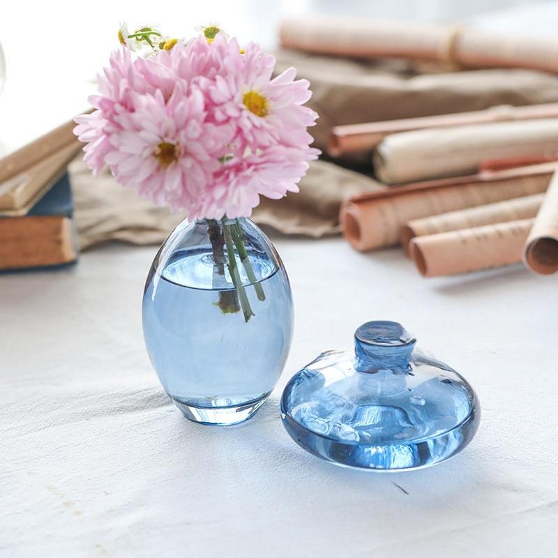 Retro Glass Vase Transparent Flower Bottle Nordic Plants Pot Flower Arrangement Hydroponic Terrarium Flowerpot Wedding Decor