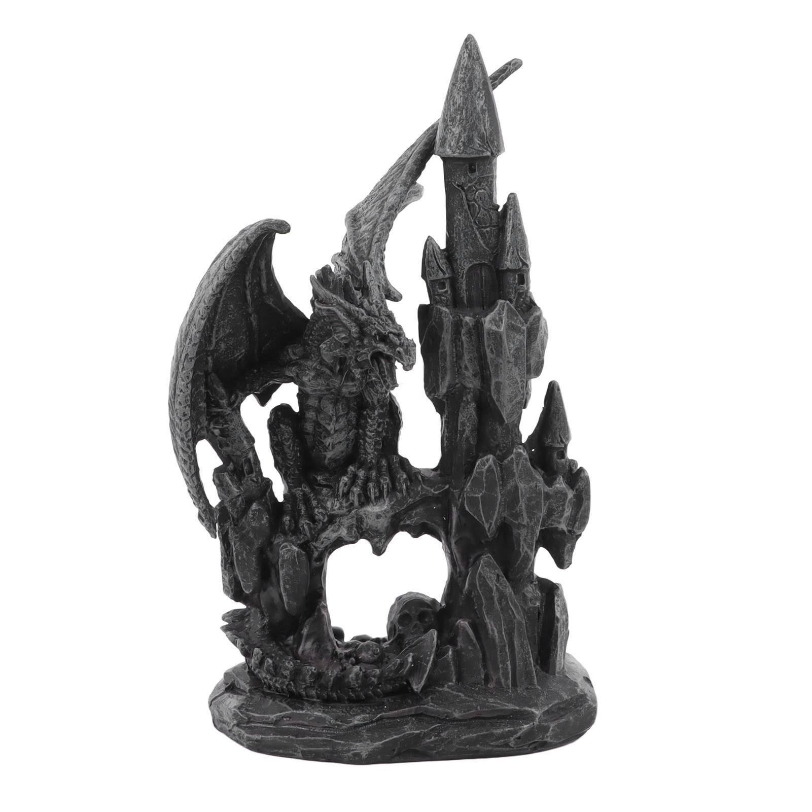 

Статуя Дракона Скульптура УФ-Защита Покрытие Смола Фигурки Дракона Украшение для Хэллоуина Опора чёрный