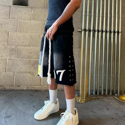 Double Waist Splicing Y2K Street Hip-hop Loose Sports Shorts