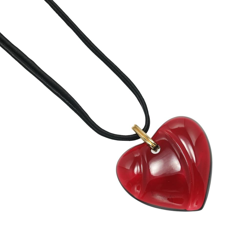 Baccarat heart Necklace crystal 29.5g Women Used