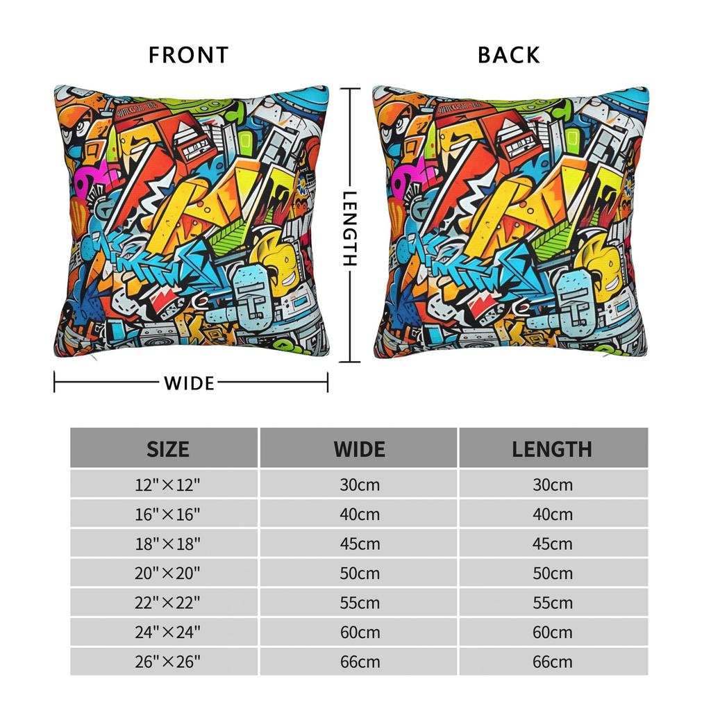 Pillow Cover Cartoon Cute Doodle Fashion Pillow Case For Sofa Couch Bed Living Room Pillowcases