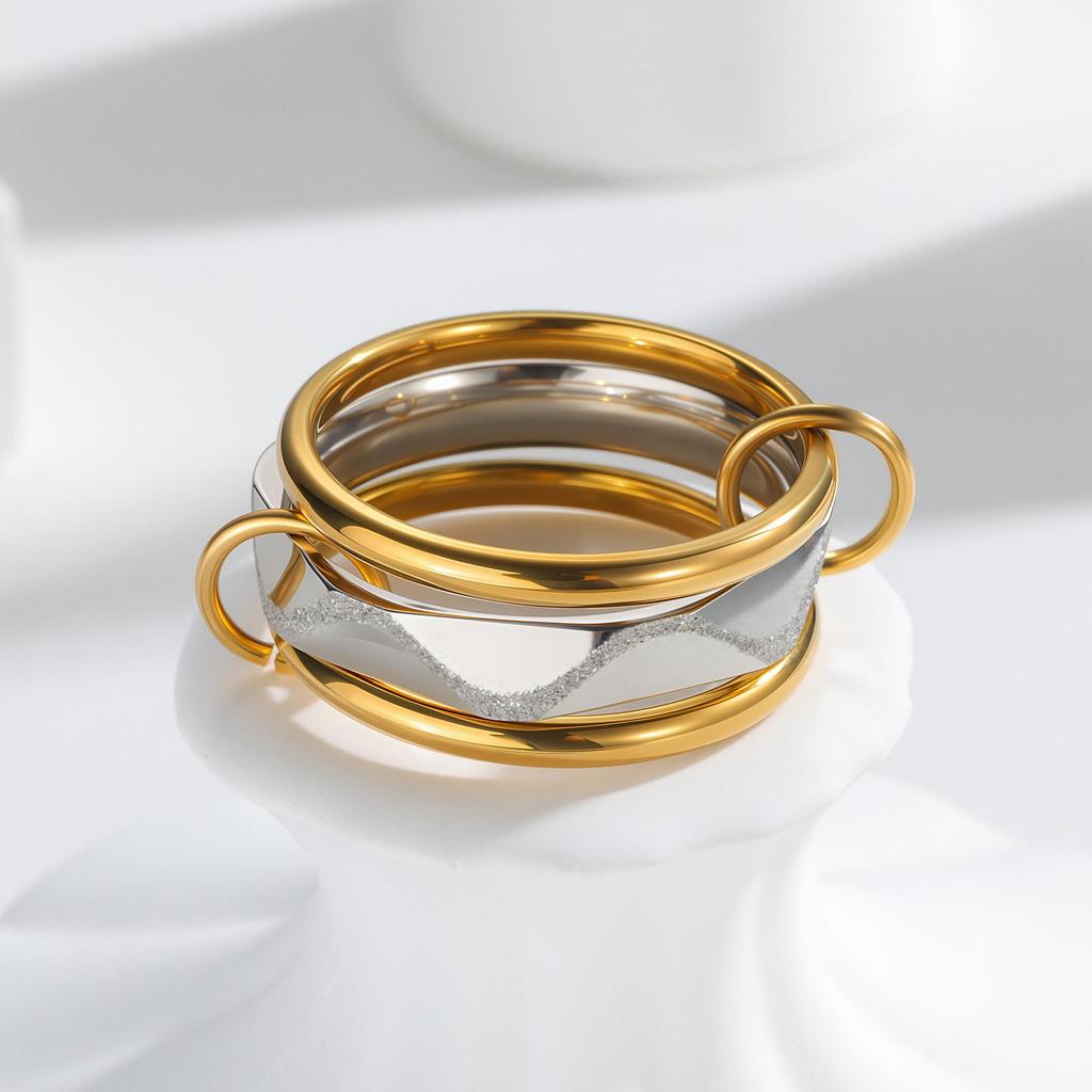 European-American Titanium Steel Stackable Finger Ring - Niche Design