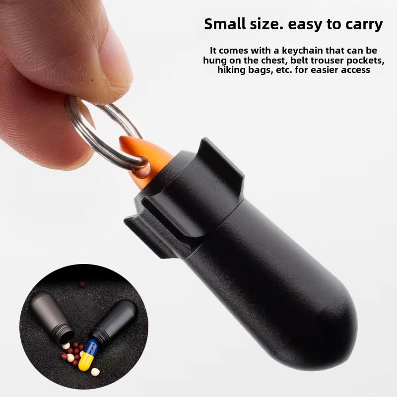 New Mini Waterproof Metal Bottle Storage Portable Pill Box Aluminum Alloy EDC Seal Storage Capsule Box Outdoor Camping Tool