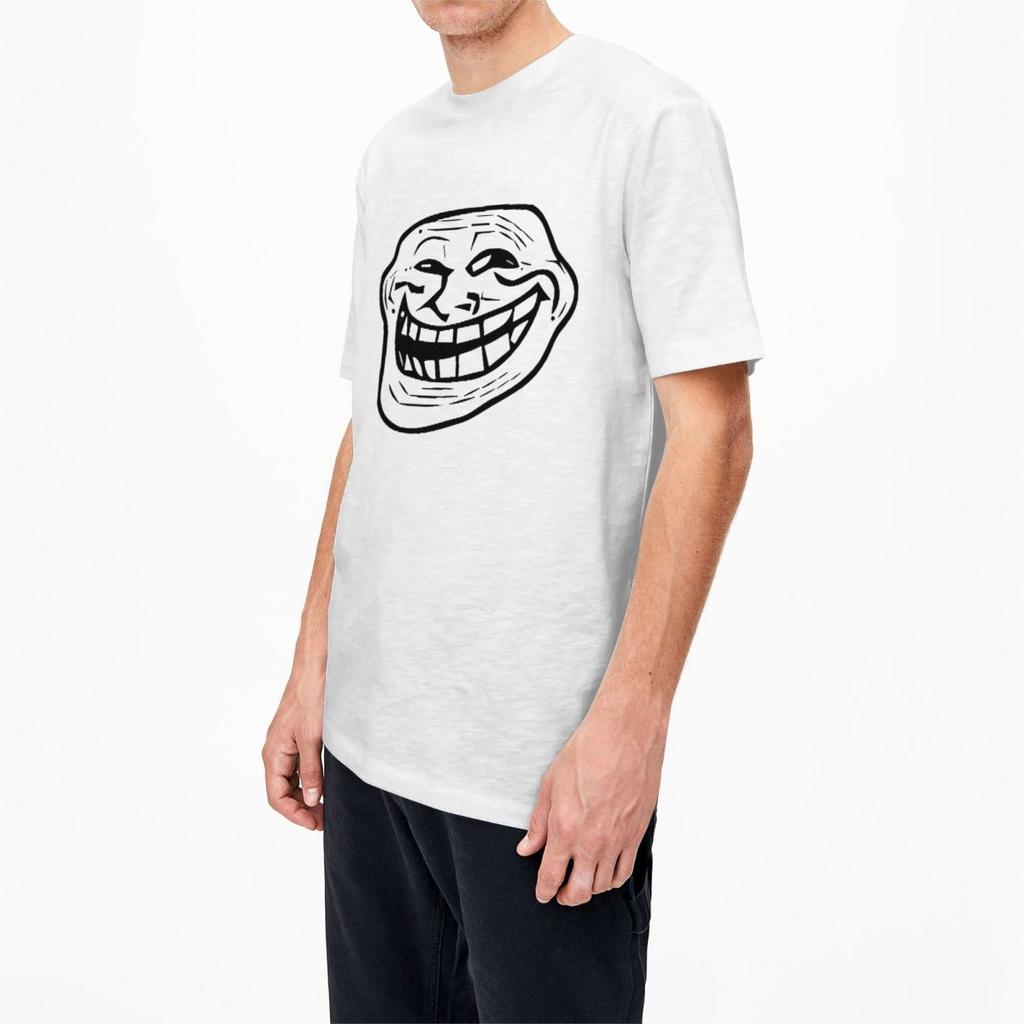 Men Rage Comic Trollfac T Shirts Funny Anime Pure Cotton Top Tees Summer Short Sleeves T Shirt O Neck Fashion Tshirt Plus Size