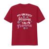 Cute Floral Greatest Blessings Call Me Gramma Quote Print Casual T Shirt Vintage Washed Versatile Stylish Fashion Graphic