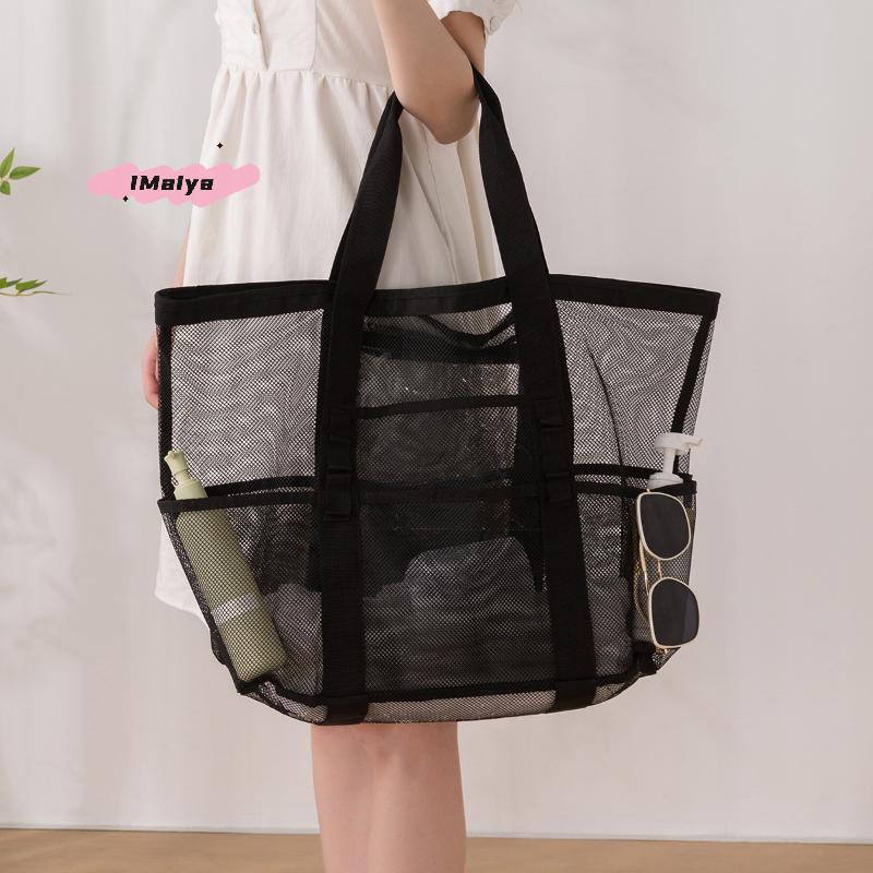 M-Handheld Bag Large Capacity Travel Swimsuit Storage Organizer Portable Tote Swimming Mesh Vacation Storage Bag New Gym Bag