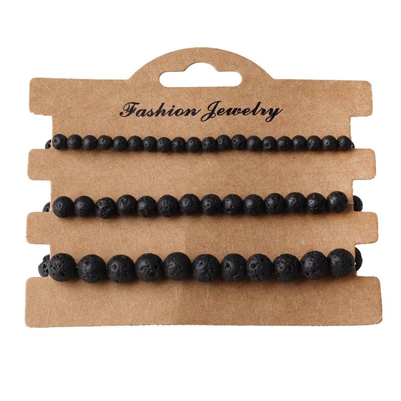Natural Genuine Round 4mm 6mm 8mm Beaded Bracelets Set, Precious Gemstone Bracelet for Women Jewelry Making 18~19CM&4mm 6mm 8mm Bracelet Set SLKS1119