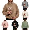 Damen Farbe Lässig Mode Langarm Haustier Sweatshirt Oberteil für den täglichen Gebrauch