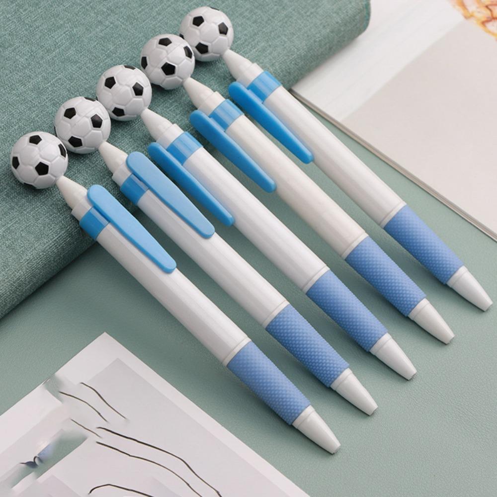 5pcs Smooth Writting Ballpoint Pen Soccer Shape Writing Pen Creative Press Pen Student