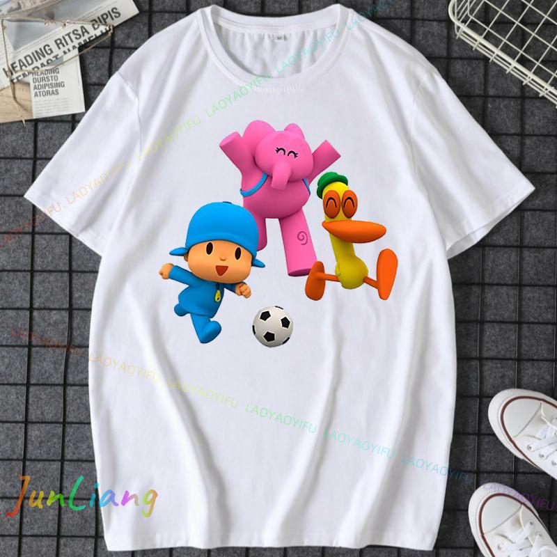 Fashion Plush Dolls PPOCOYO TShirt Male Streetwear Summer Funny Print Comfortable Boys Girls Cute Tees