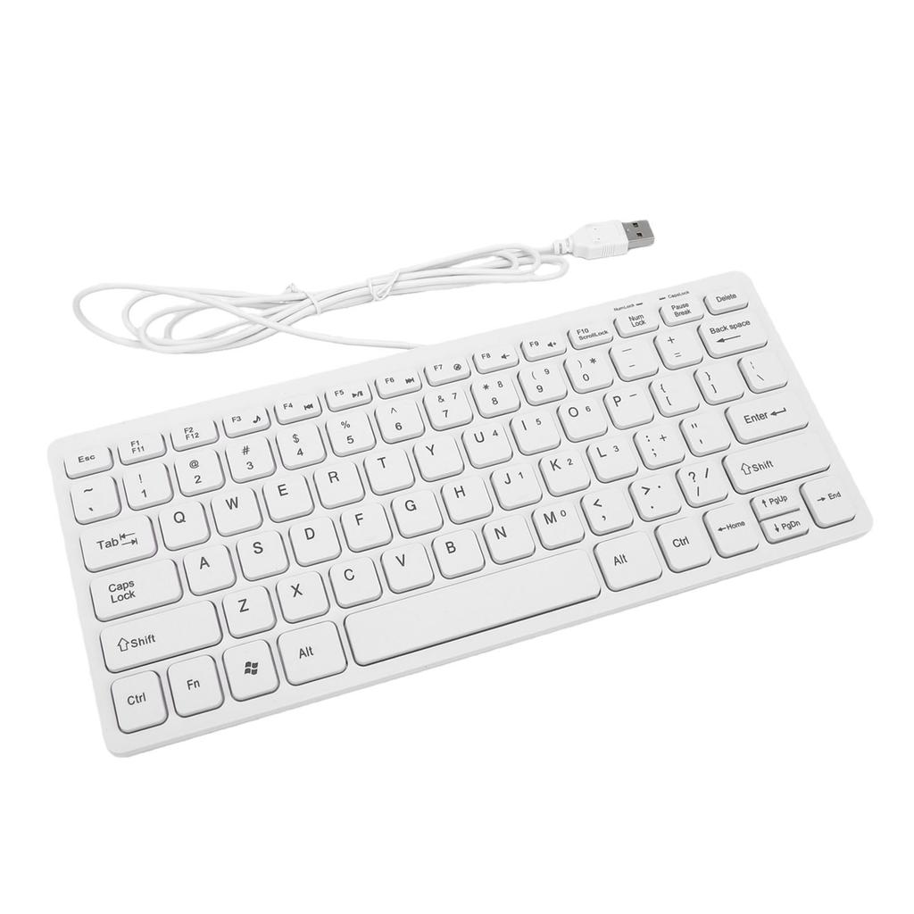 USB-Tastatur mit Kabel 78 Tasten Kompakte leise Tastatur für PC Laptop Tablets Desktop-Computer