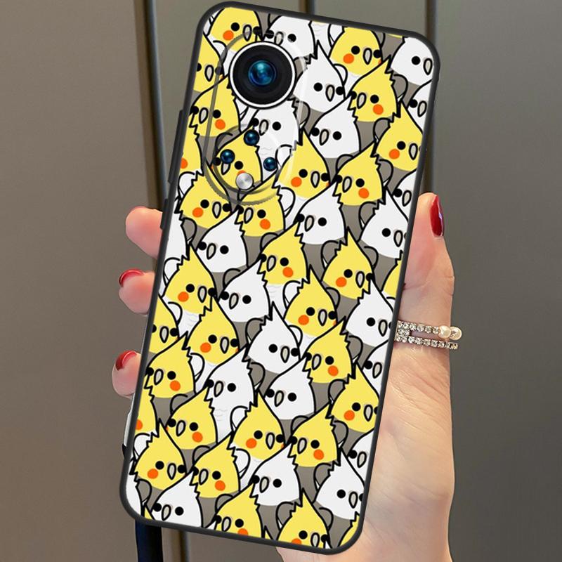 Kreskówkowy kolaż papugi nimfy na Huawei P30 Pro P20 P40 Nova 5T 9 P Smart Z 2021 Etui Coque na Honor 8X 9X 10i 50 Lite