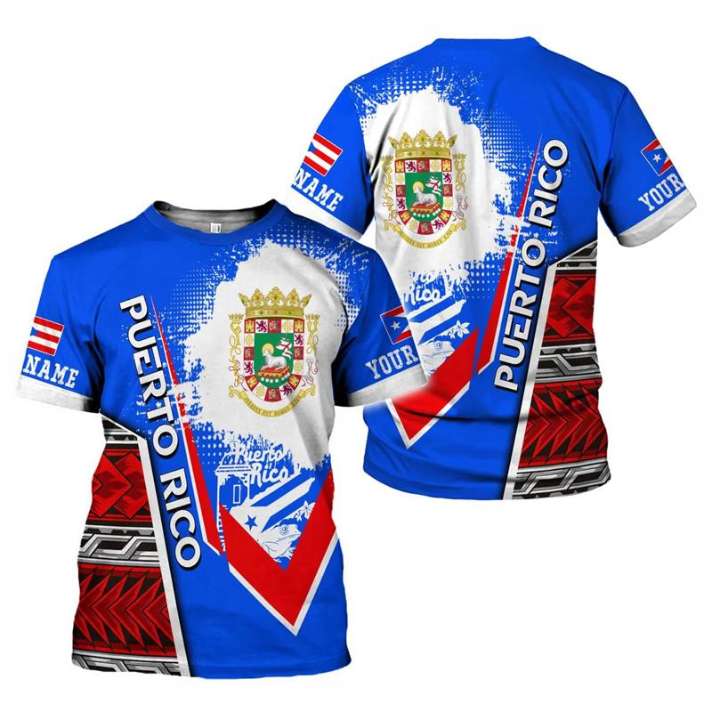 Puerto Rico Flag Graphic T-shirt Men 3d Printed T Shirt Children Short Sleeves