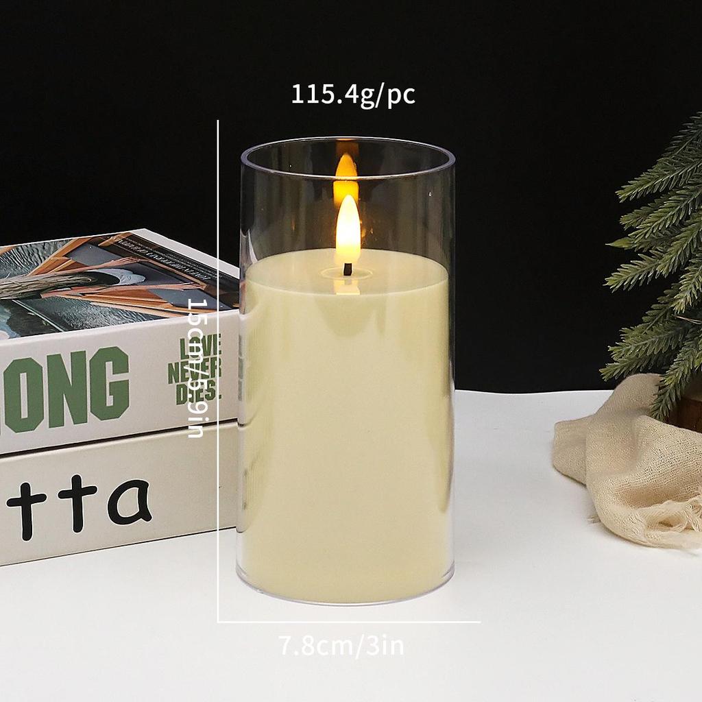 Acryl LED Kerze mit flackernder Flamme und Tassen-Atmosphäre