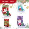Set of 4 Christmas Decorations Stockings 2 Size Santa, Snowman, Reindeer Socks Hangings Christmas Tree Decoration Items Gifts Stocking Set