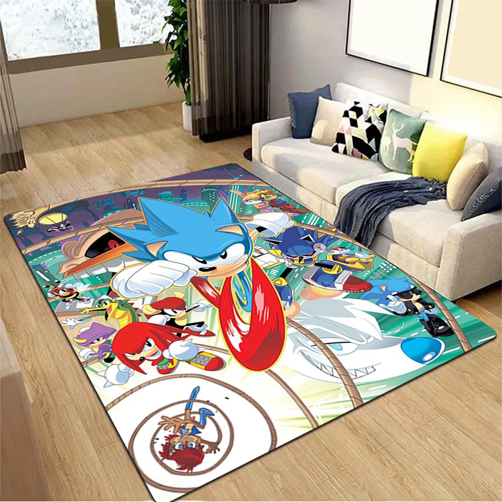 Sonic The Hedgehog Tails Art Print Decoration,Carpet,Living Room,Bedroom, Non-slip,Square rug