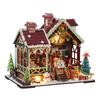 DIY Haus Handgefertigt Holzmontage Miniaturhaus Heiligabend Warme Szene Modellbausätze Weihnachtsgeschenk für Frauen