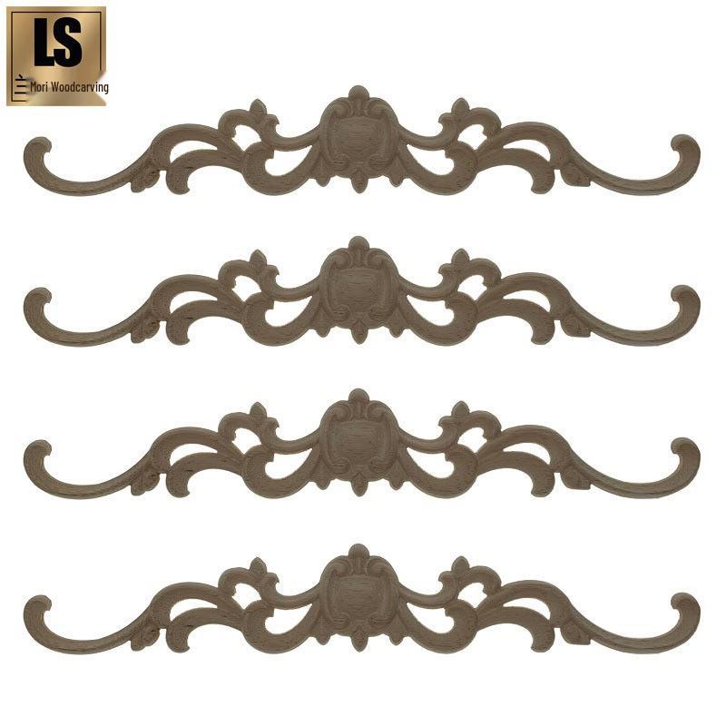 European Solid Wood Veneer Cabinet Doors with Floral Carving and Frame Decals for Home Decoration