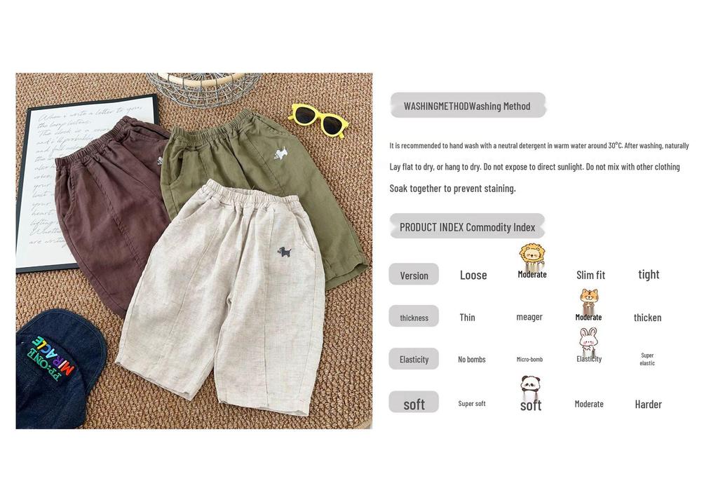 2026 Kids' Summer Linen Cropped Pants - New Toddler Style for Boys & Girls