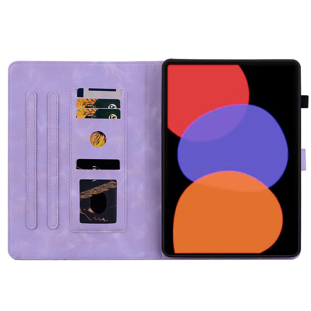 For Xiaomi Pad 6/Pad 6 Pro Case Stand PU Leather Card Holder Tablet Cover Lily Flower Design