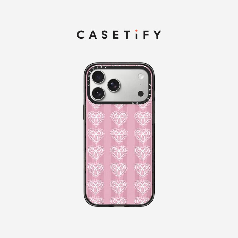 

CASETiFY Heart Bowknot iPhone Phone Case with Transparent Black Frame