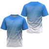 Fashionable gradient striped printed T-shirt,  badminton and table tennis training clothing, summer casual top, sport