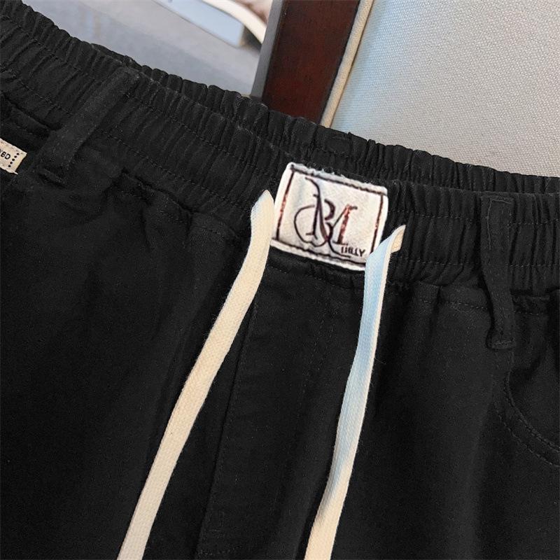 Super Size High Waist Plus Size Loose Work Jeans - Summer 5-Point Pants