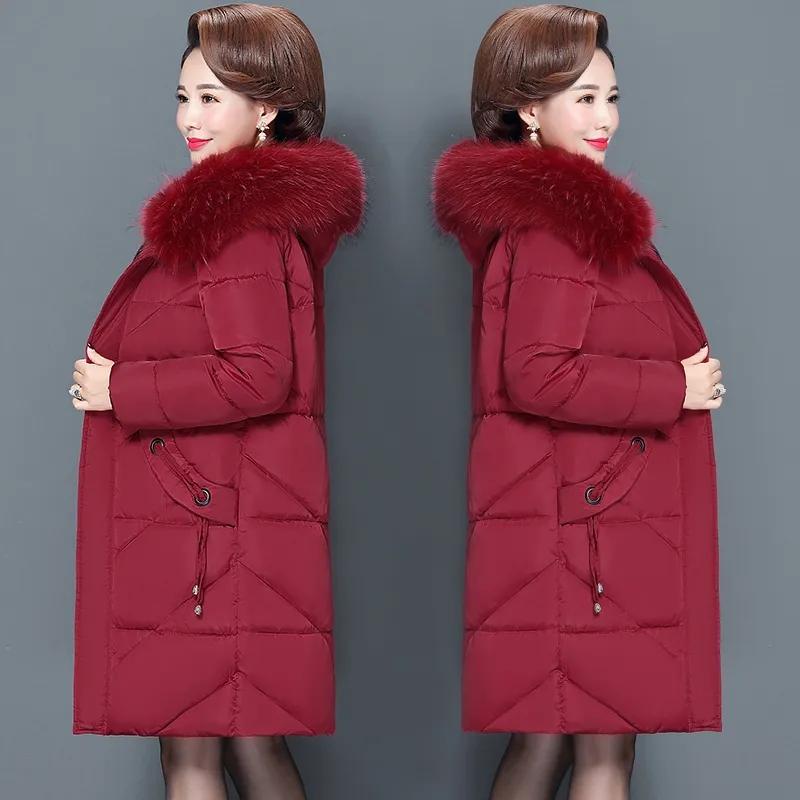 Middle-aged Women's Winter Cotton Coat  Mother's Down Jackets Women Winter Cotton Padded Jackets Warm Thick Parkas