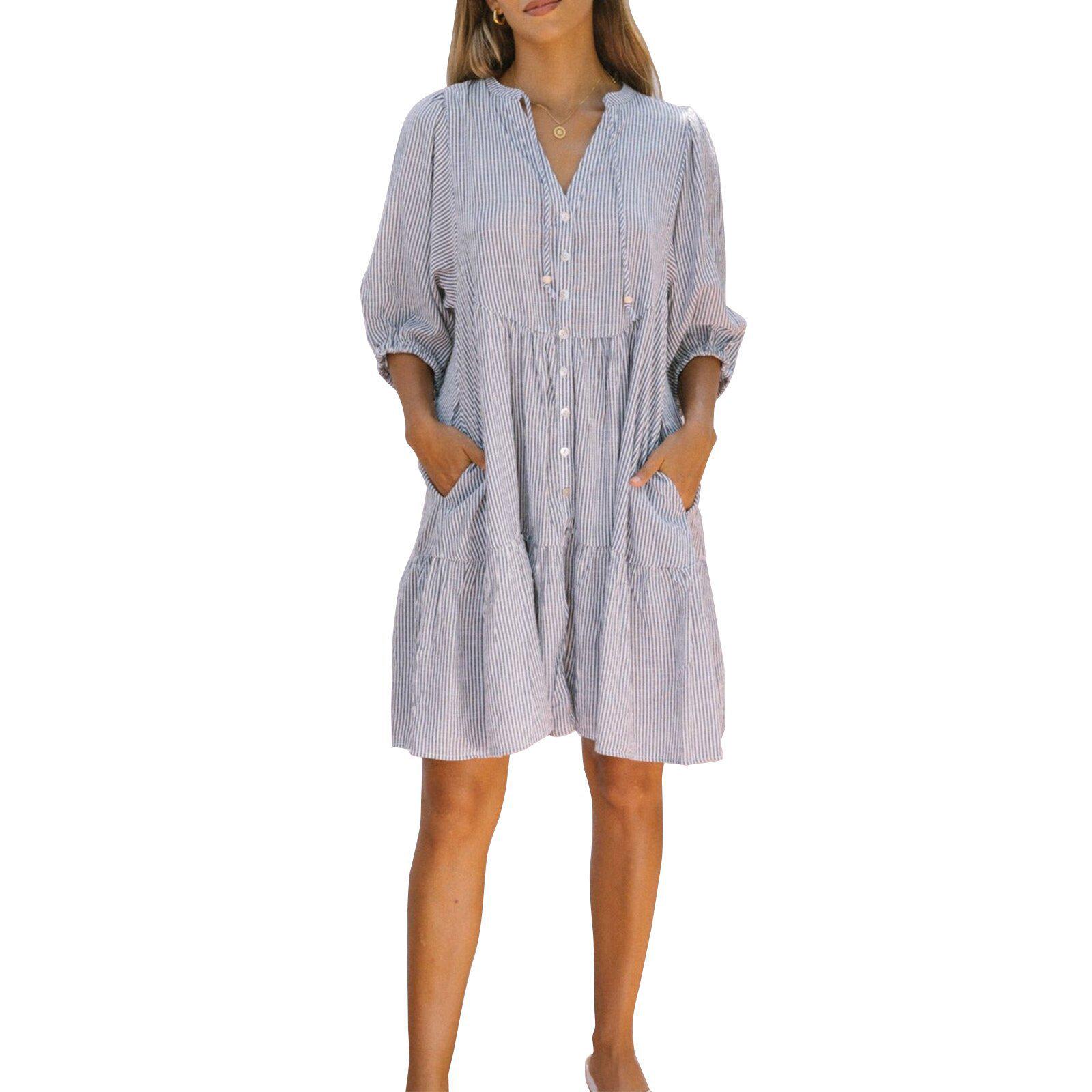 

Короткое платье с V-образным вырезом и рукавами-фонариками в богемном стиле L