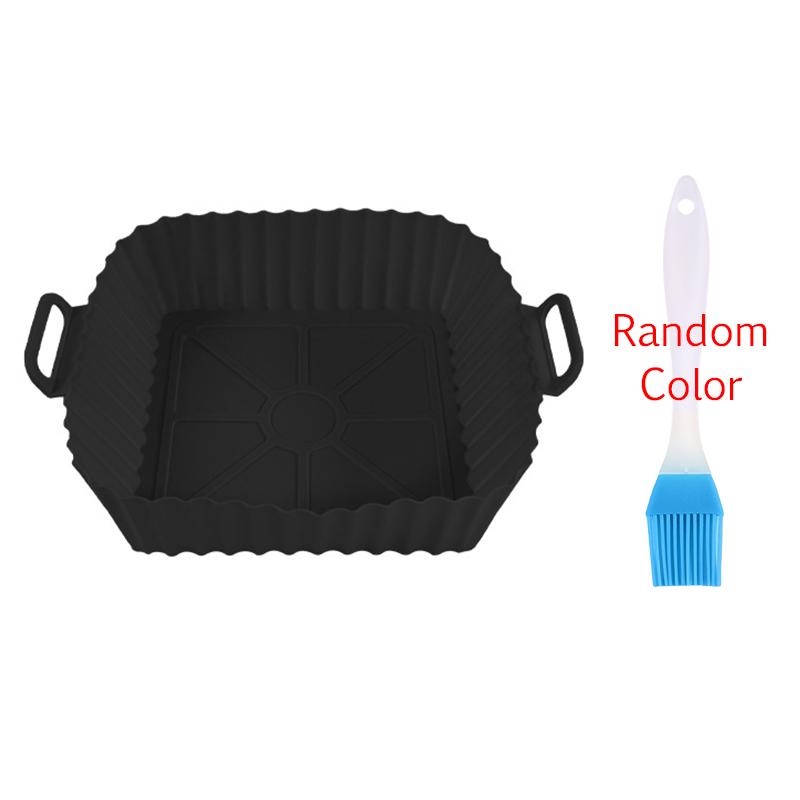 

Square Silicone Pad with Oil Brush Home Kitchen Use Air Fryer Gadget Colorful Baking Mat Microwave Pads Cooking Accessories ZYF