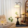 American Retro Floor Lamp with Display Shelf - Living Room Decor & Bedside Table Lamp