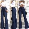 High-waisted, Hip-lifting, Lace-up Women's Flared Wide-leg Jeans