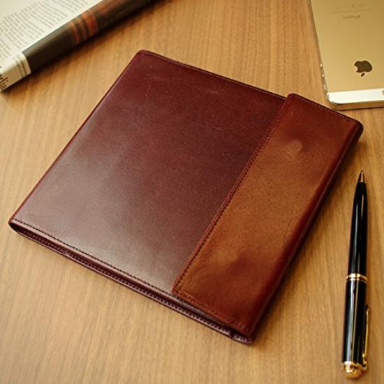 Waki Stationery Originální Quo Vadis Velikost Executive Pravá Kůže Vyrobeno v Japonsku Kožený Obal Hnědý